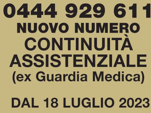 Nuovo numero telefonico per accedere al servizio di continuita' assistenziale (ex guardia medica)